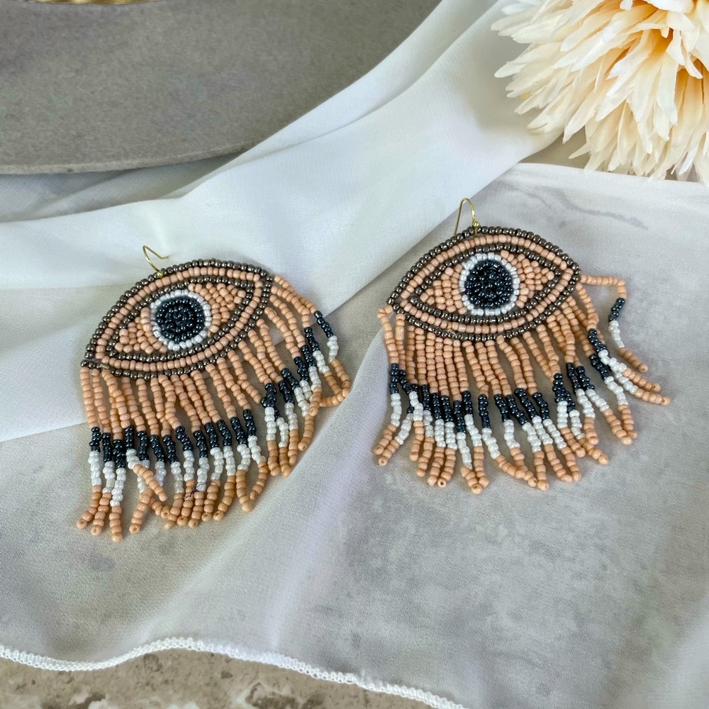 Evil Eye Fringe Earrings